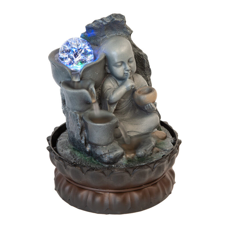 Willow &amp; Silk Water Feature Fountain Monk Drift 21x21x29cm