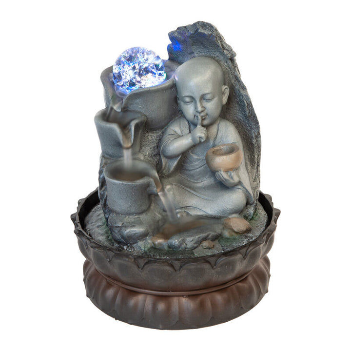 Willow &amp; Silk Water Feature Fountain Monk Drift 21x21x29cm
