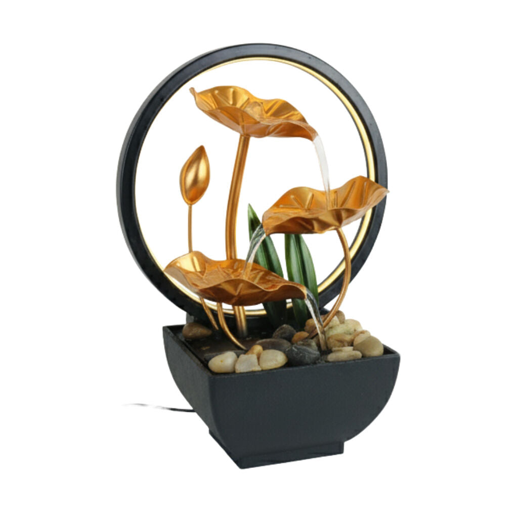 Willow &amp; Silk Water Feature Fountain Lotus Aura 23x14x27cm