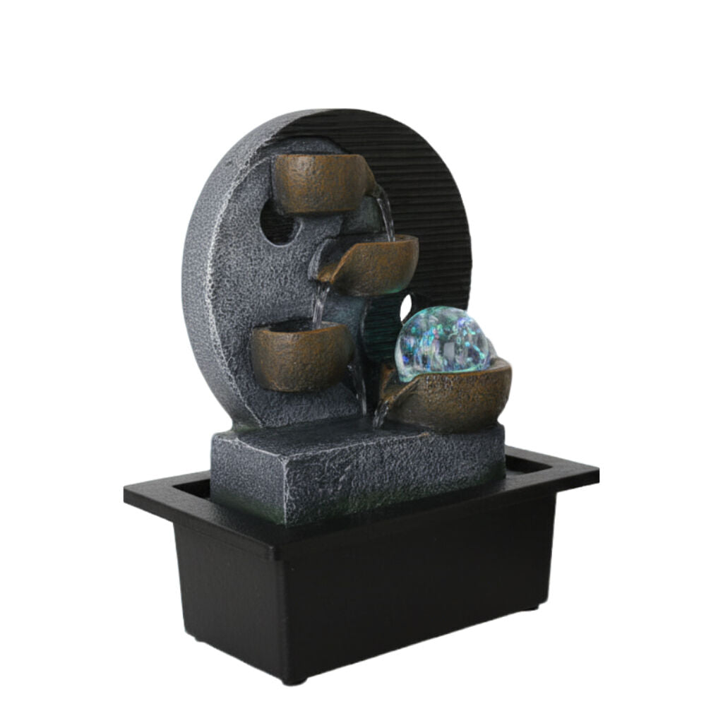 Willow &amp; Silk Water Feature Fountain Pottery Yin Yang 23x18x26cm
