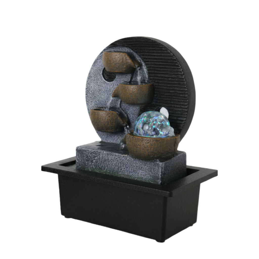 Willow &amp; Silk Water Feature Fountain Pottery Yin Yang 23x18x26cm