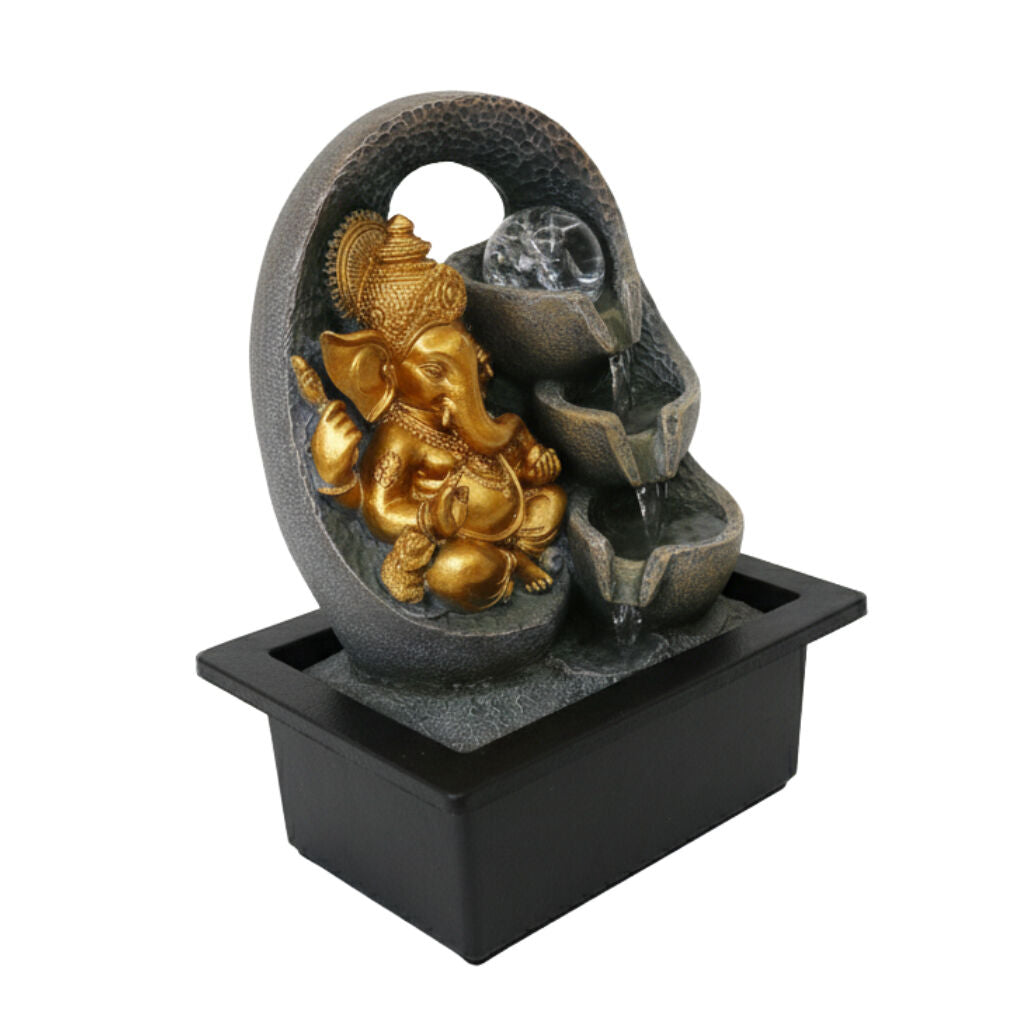 Willow &amp; Silk Water Feature Fountain Arc Ganesha 23x18x28cm