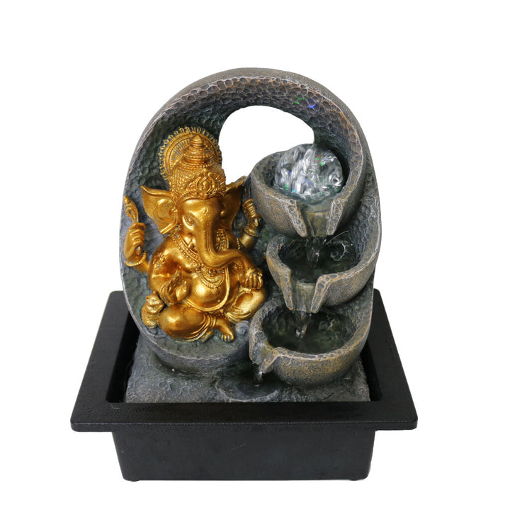 Willow &amp; Silk Water Feature Fountain Arc Ganesha 23x18x28cm