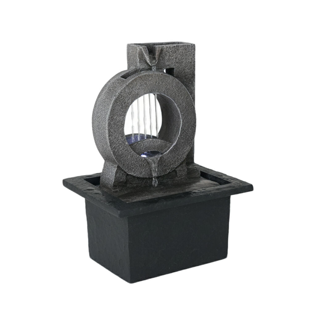 Willow &amp; Silk Water Feature Fountain Circular Rain 21x19x27cm