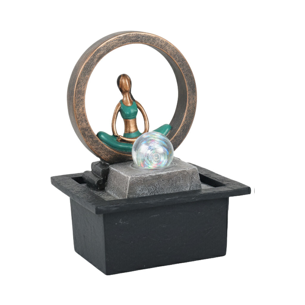 Willow &amp; Silk Water Feature Fountain Yoga Circle 21x19x27cm