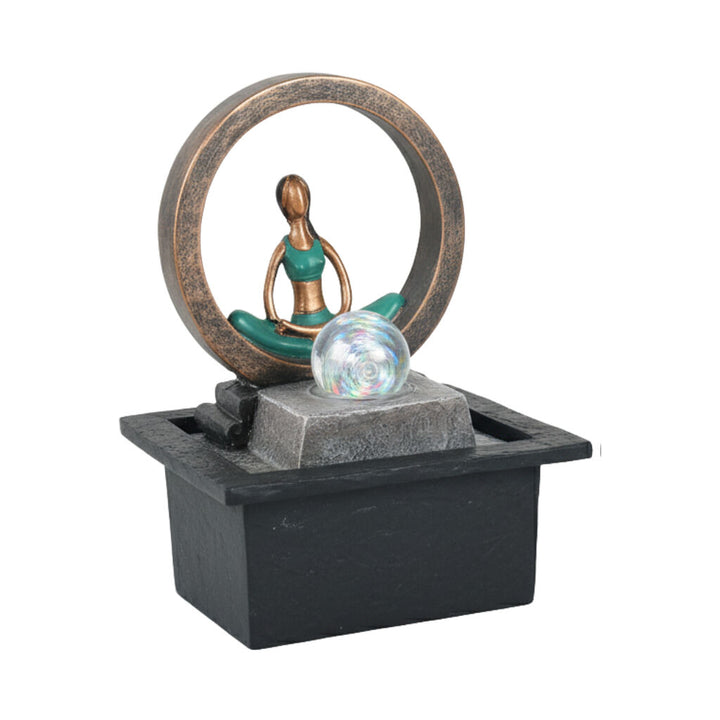 Willow &amp; Silk Water Feature Fountain Yoga Circle 21x19x27cm