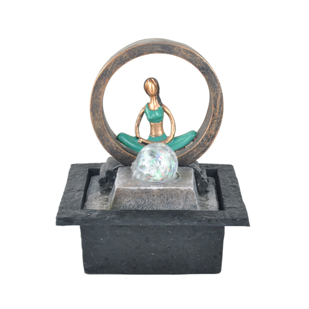 Willow &amp; Silk Water Feature Fountain Yoga Circle 21x19x27cm