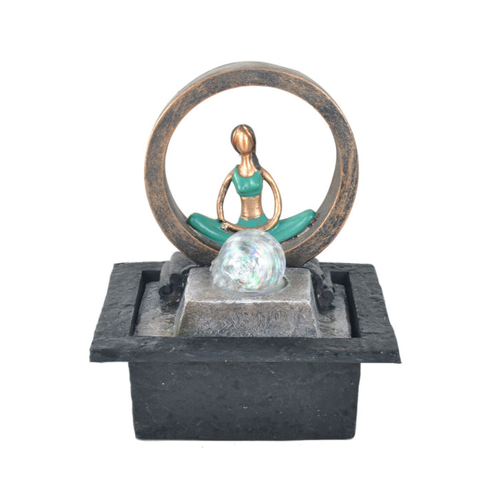 Willow &amp; Silk Water Feature Fountain Yoga Circle 21x19x27cm