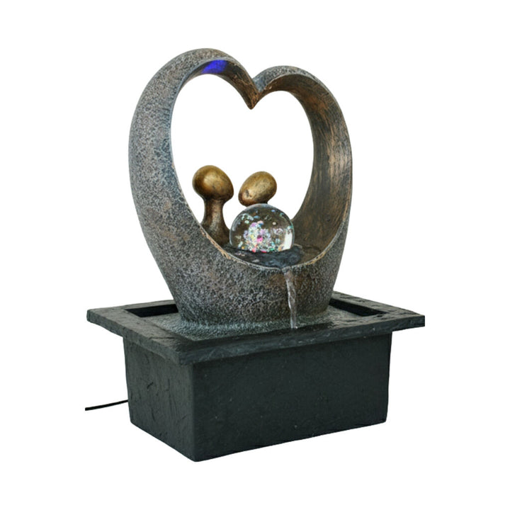 Willow &amp; Silk Water Feature Fountain Love Heart Cuddles 21x19x27cm