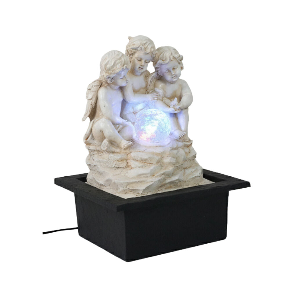 Willow &amp; Silk Water Feature Fountain Cherub Angels 23x20x28cm