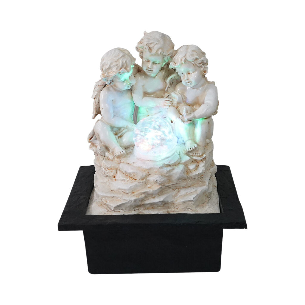 Willow &amp; Silk Water Feature Fountain Cherub Angels 23x20x28cm