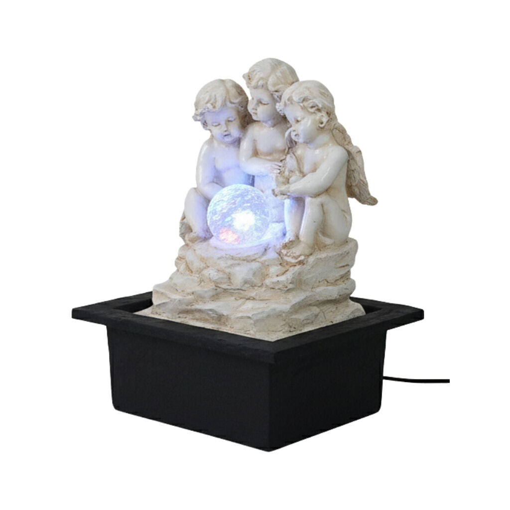 Willow &amp; Silk Water Feature Fountain Cherub Angels 23x20x28cm