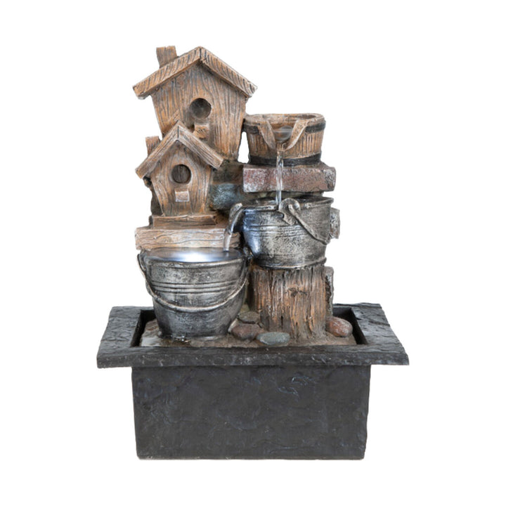 Willow &amp; Silk Water Feature Fountain Birds Nest 21x19x27cm
