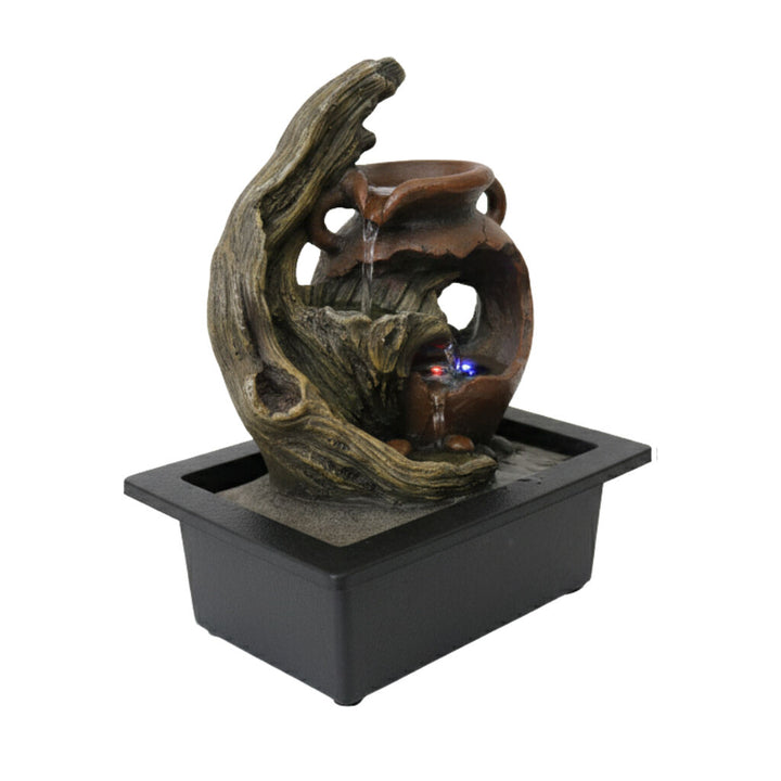Willow &amp; Silk Water Feature Fountain Driftwood Urn 23x18x27cm
