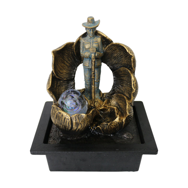 Willow &amp; Silk Water Feature Fountain Poppy Flower 23x18x26cm