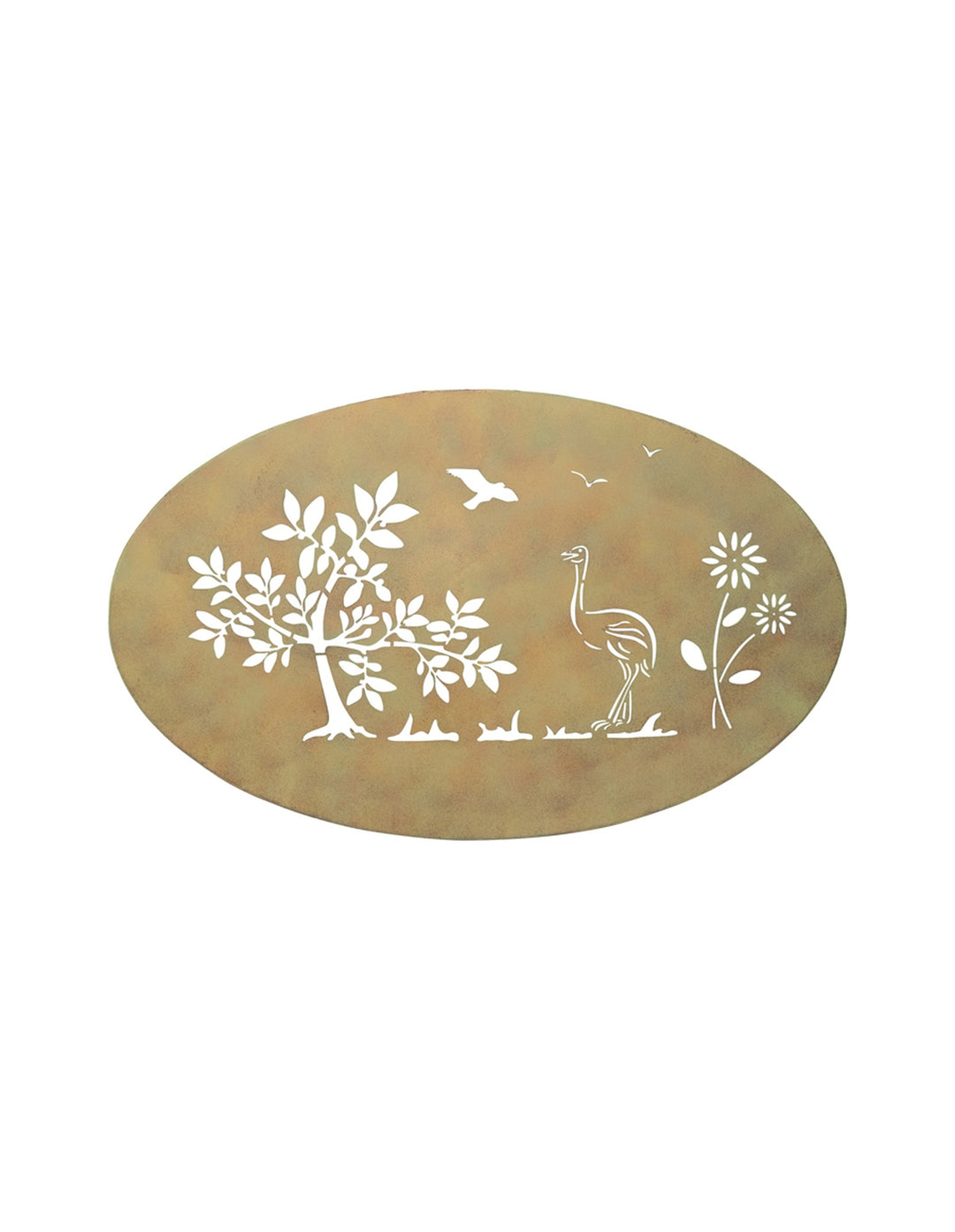 Willow &amp; Silk Laser Cut 90cm Emu Hanging Oval Nature Wall Art/Decor